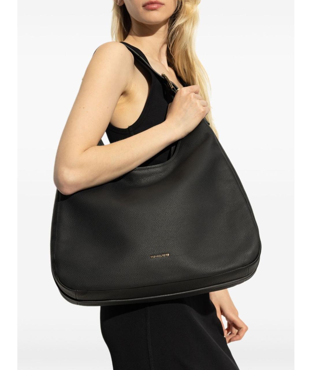 MICHAEL KORS Черная кожаная сумка тоут, фото 4