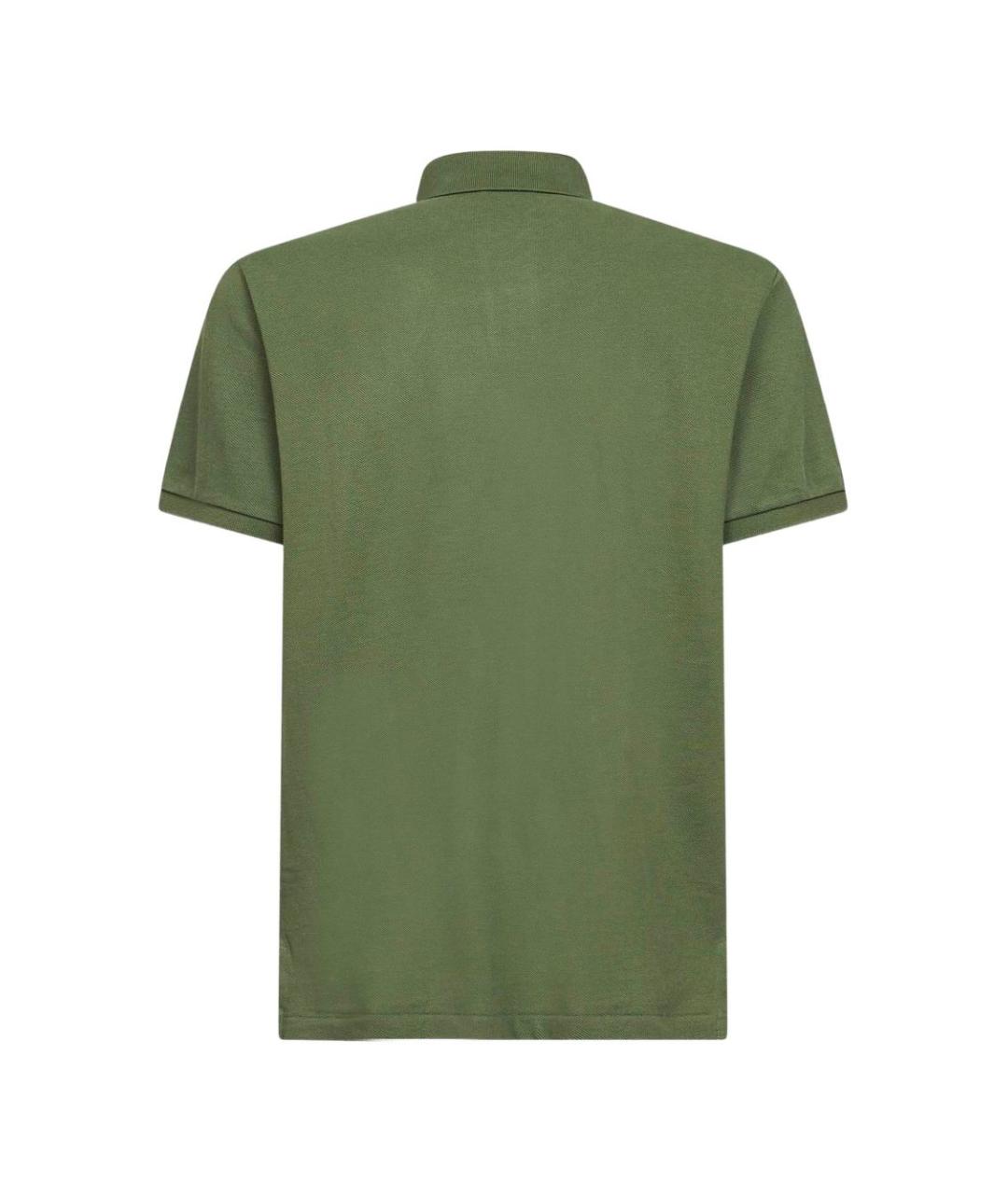 RALPH LAUREN Зеленые хлопковое поло с коротким рукавом, фото 2