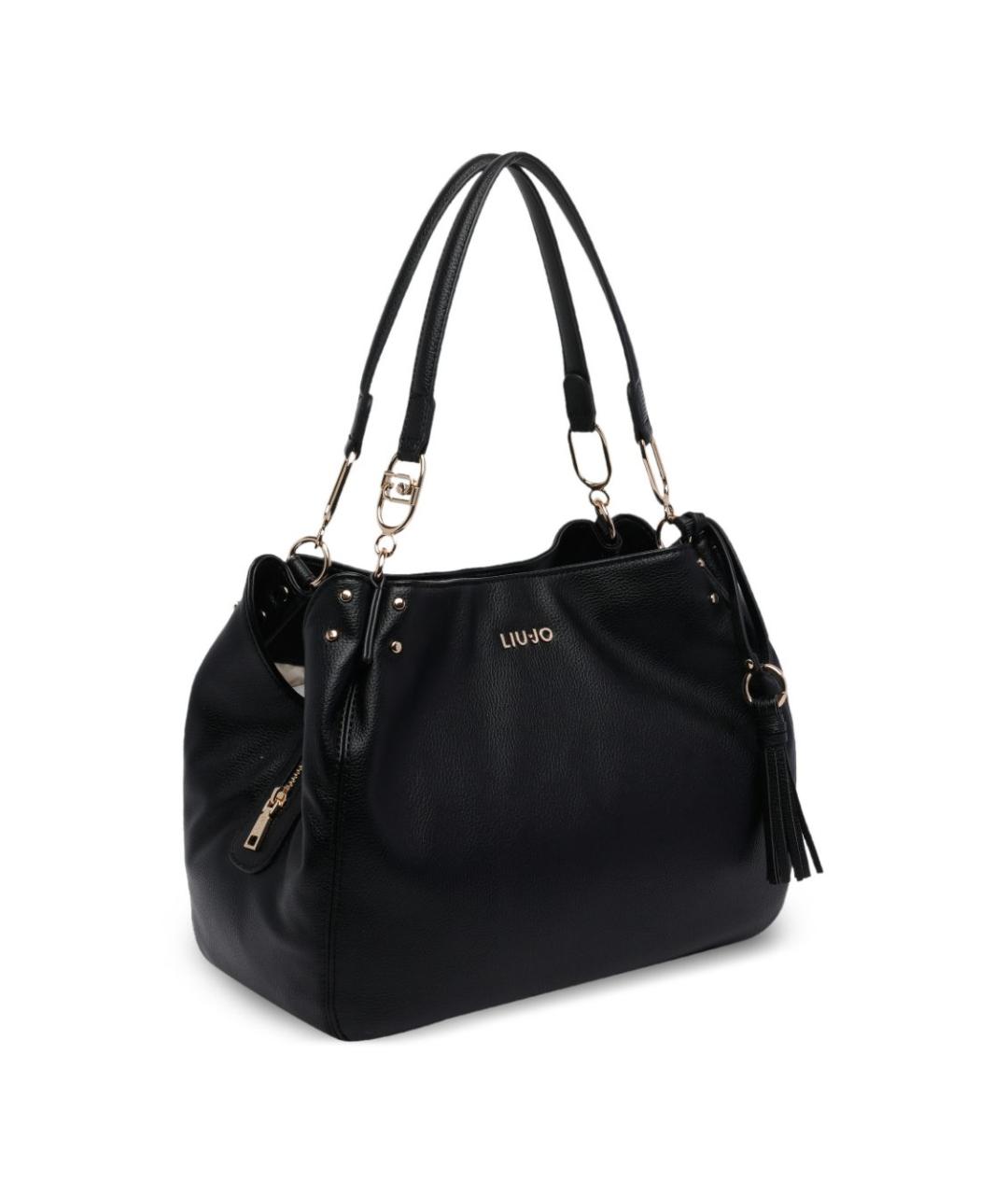 LIU JO Черная сумка тоут из искусственной кожи, фото 4