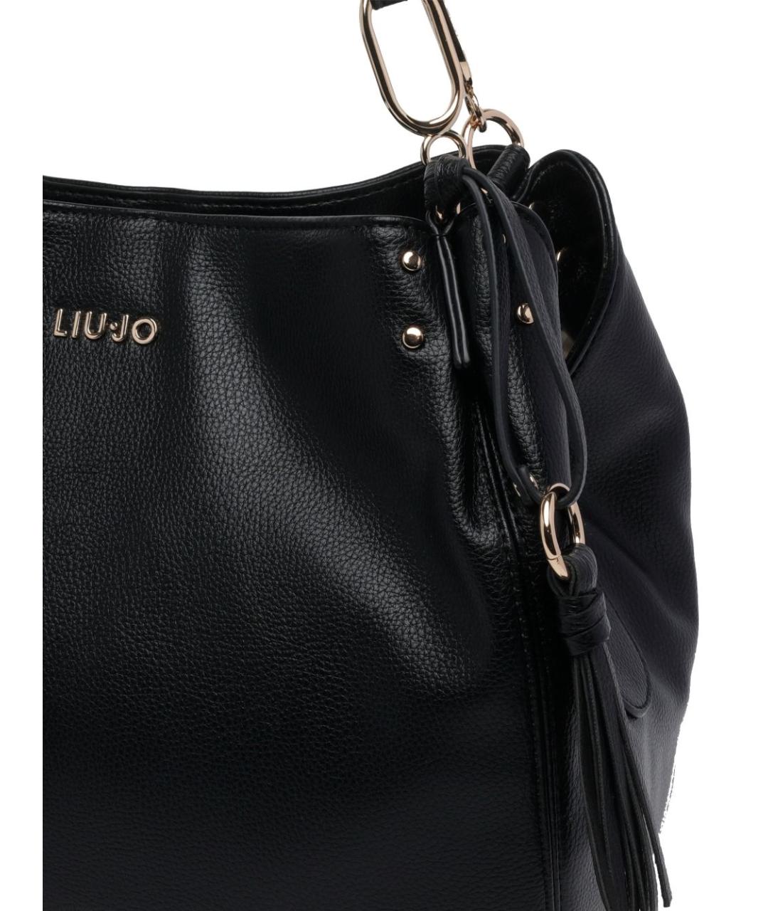 LIU JO Черная сумка тоут из искусственной кожи, фото 2