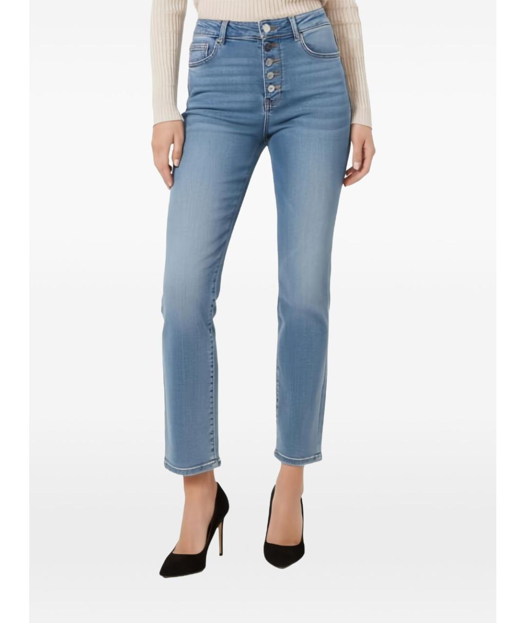 LIU JO Синие хлопковые прямые джинсы, фото 6