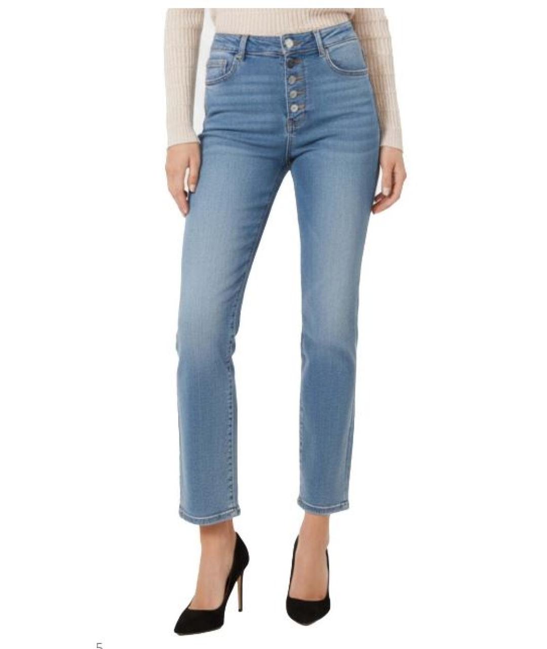 LIU JO Синие хлопковые прямые джинсы, фото 2