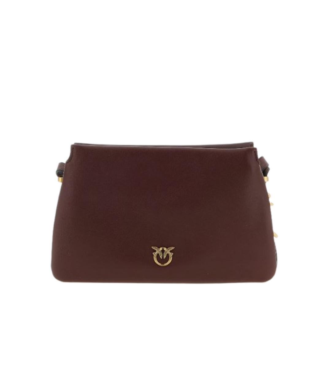 PINKO Бордовая кожаная сумка через плечо, фото 1