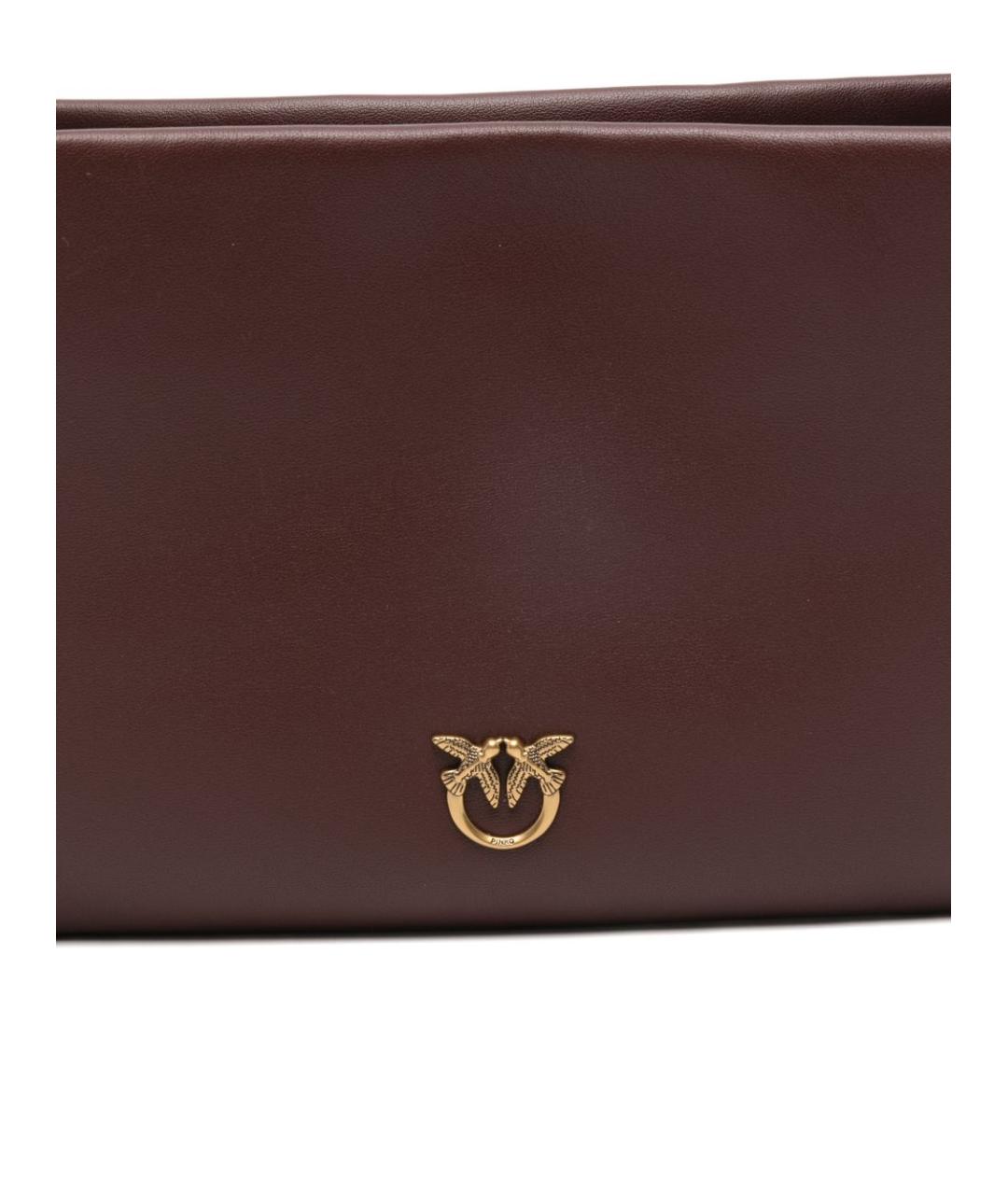 PINKO Бордовая кожаная сумка через плечо, фото 4