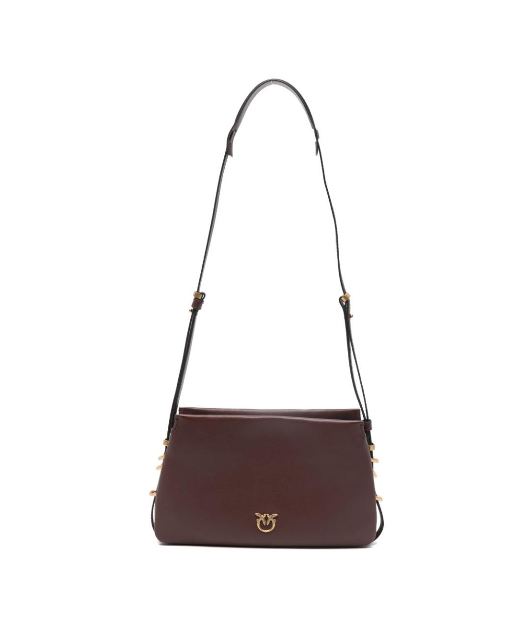 PINKO Бордовая кожаная сумка через плечо, фото 7