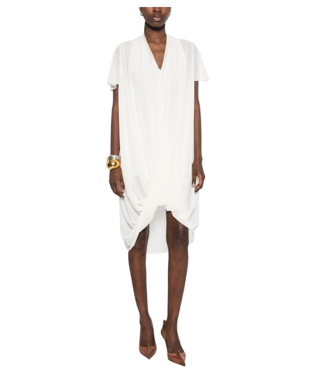 MM6 MAISON MARGIELA Белое полиэстеровое повседневное платье, фото 1