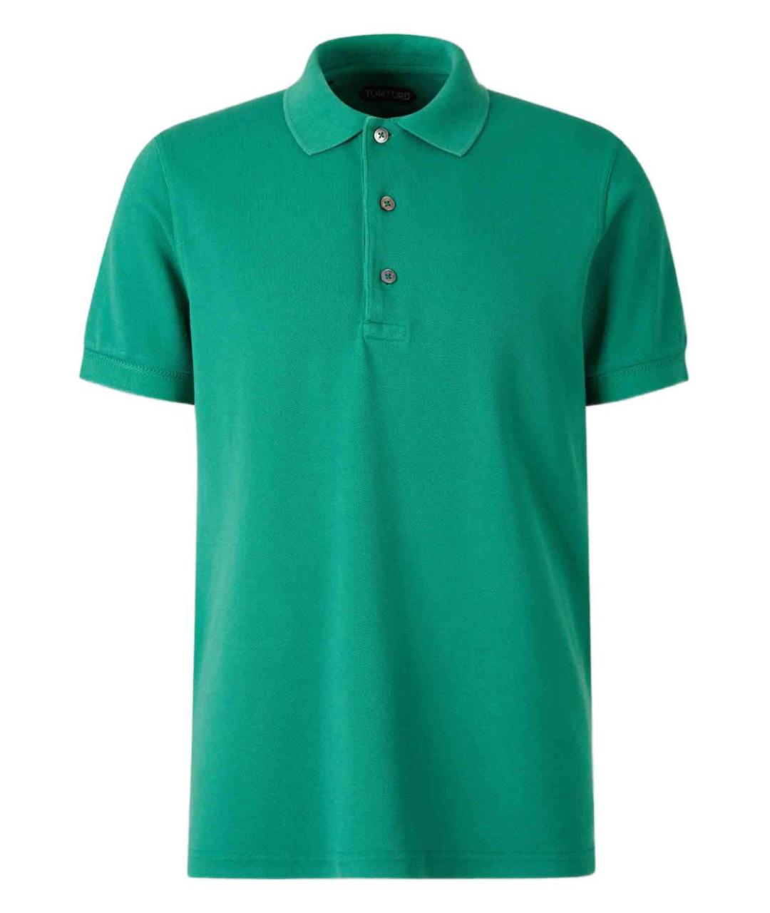TOM FORD Зеленые хлопковое поло с коротким рукавом, фото 1