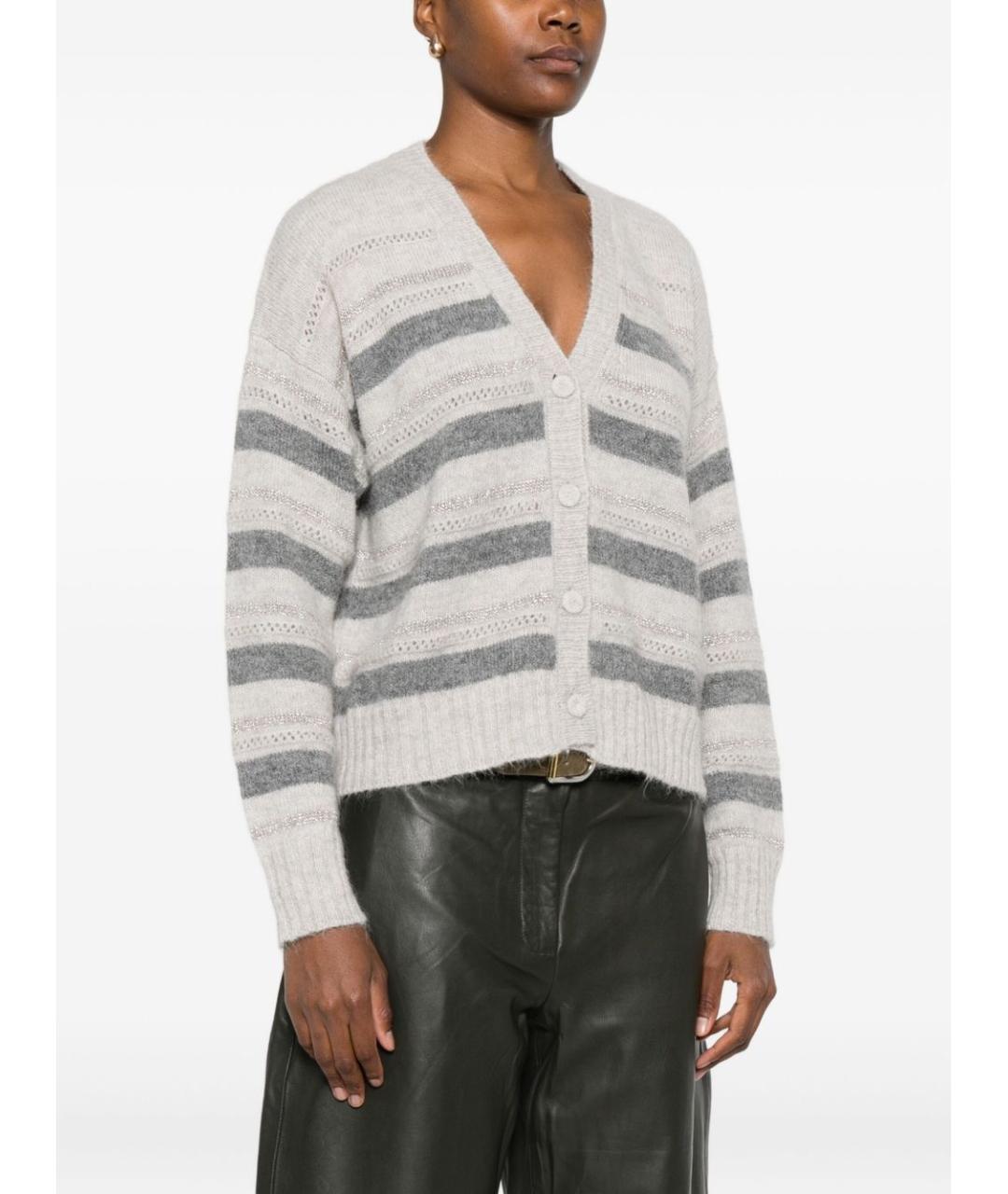 TWIN-SET Серый шерстяной кардиган, фото 5