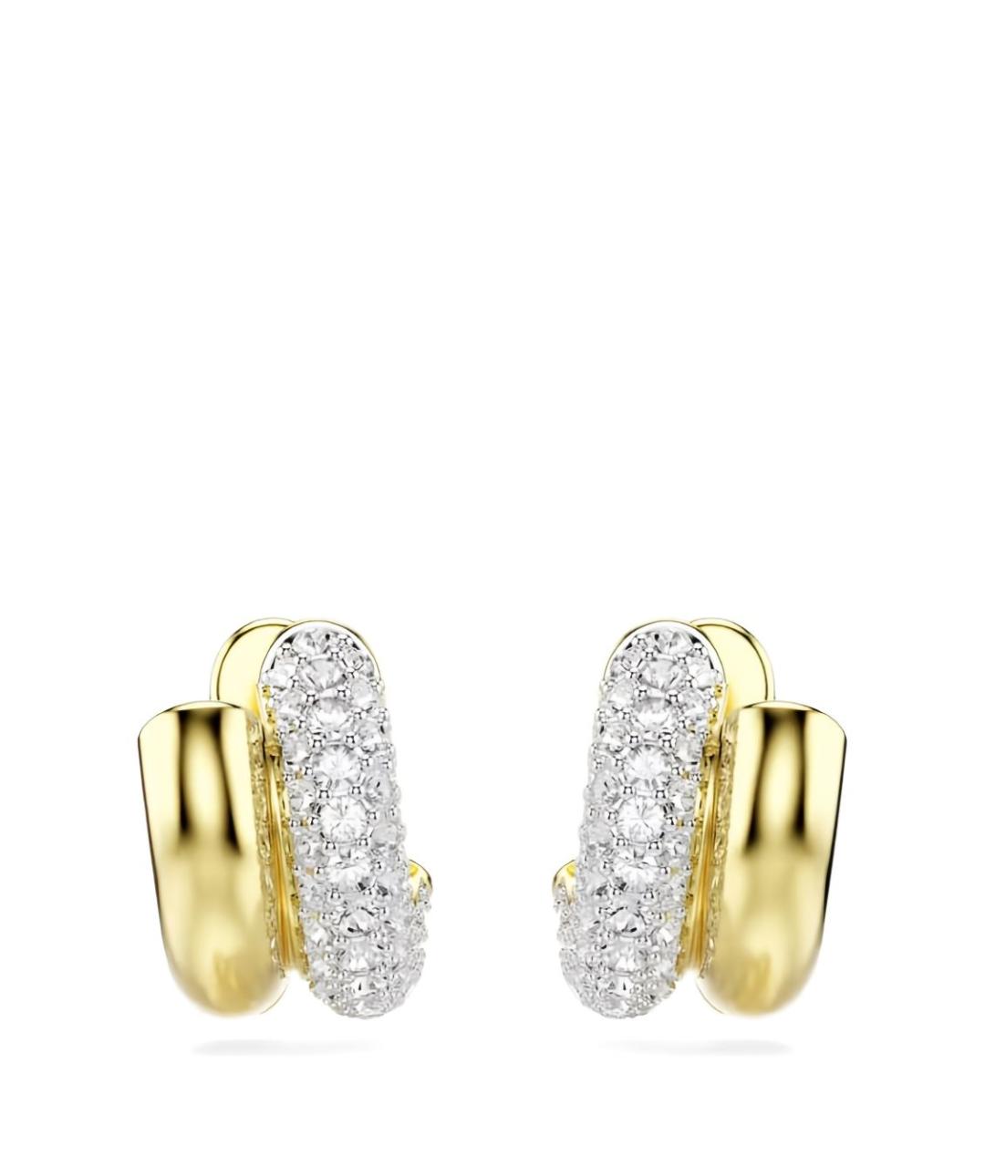 SWAROVSKI Золотые металлические серьги, фото 3