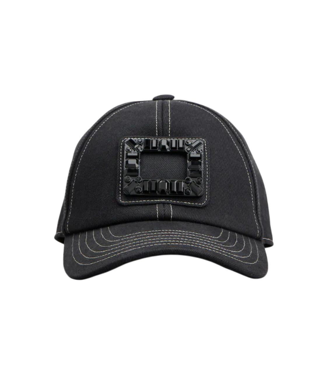 ROGER VIVIER Черная хлопковая кепка, фото 1