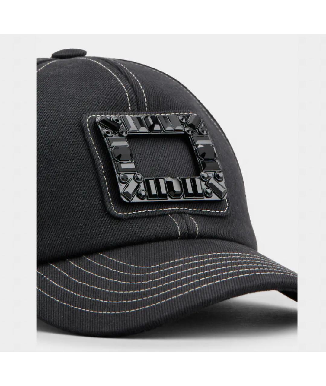 ROGER VIVIER Черная хлопковая кепка, фото 5