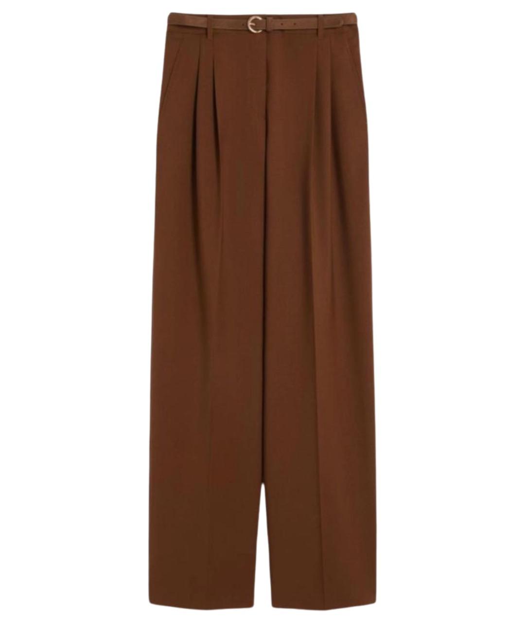 MAX MARA STUDIO Коричневые прямые брюки, фото 1
