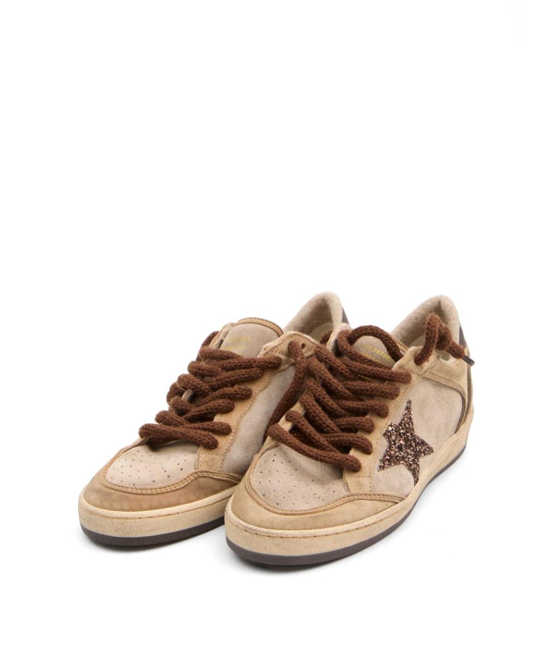 GOLDEN GOOSE DELUXE BRAND Бежевые замшевые кеды, фото 3