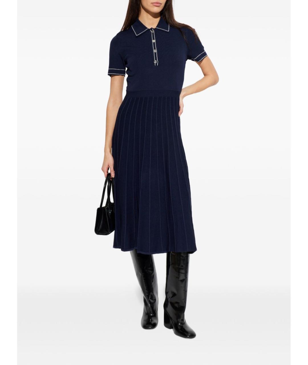 MICHAEL KORS Синее вискозное повседневное платье, фото 2