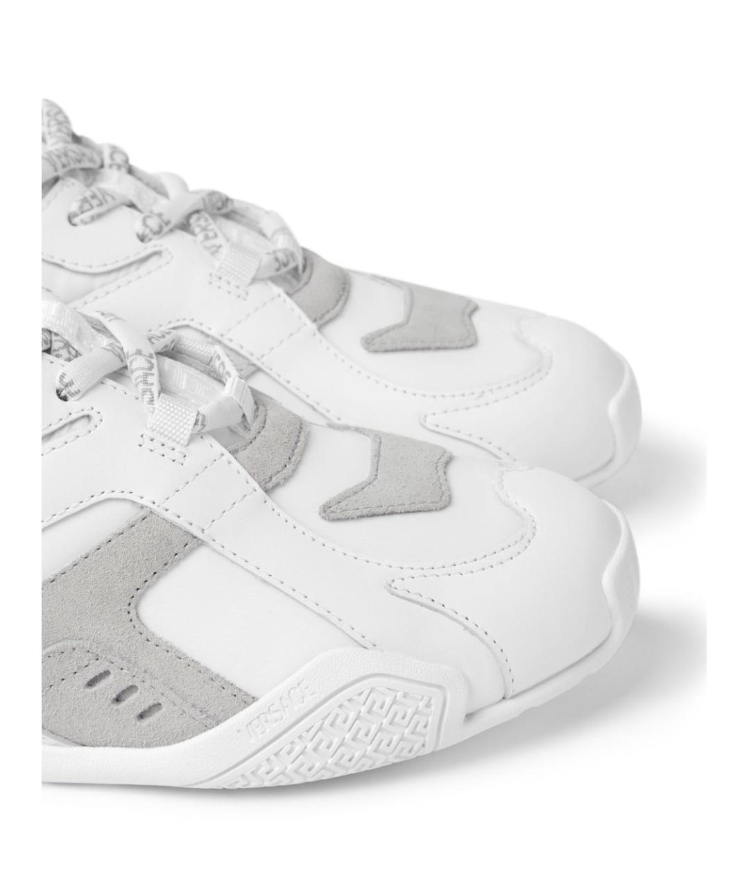 VERSACE Белые кожаные высокие кроссовки / кеды, фото 3