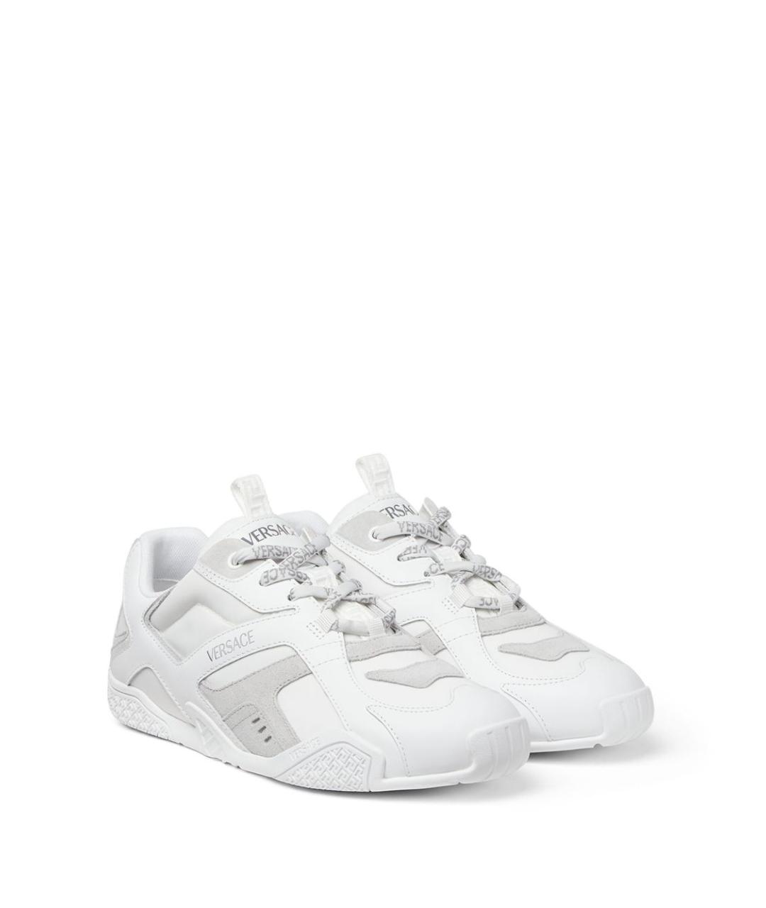 VERSACE Белые кожаные высокие кроссовки / кеды, фото 4