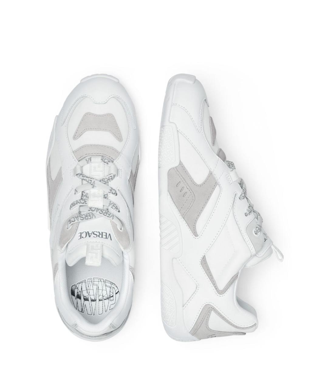 VERSACE Белые кожаные высокие кроссовки / кеды, фото 5