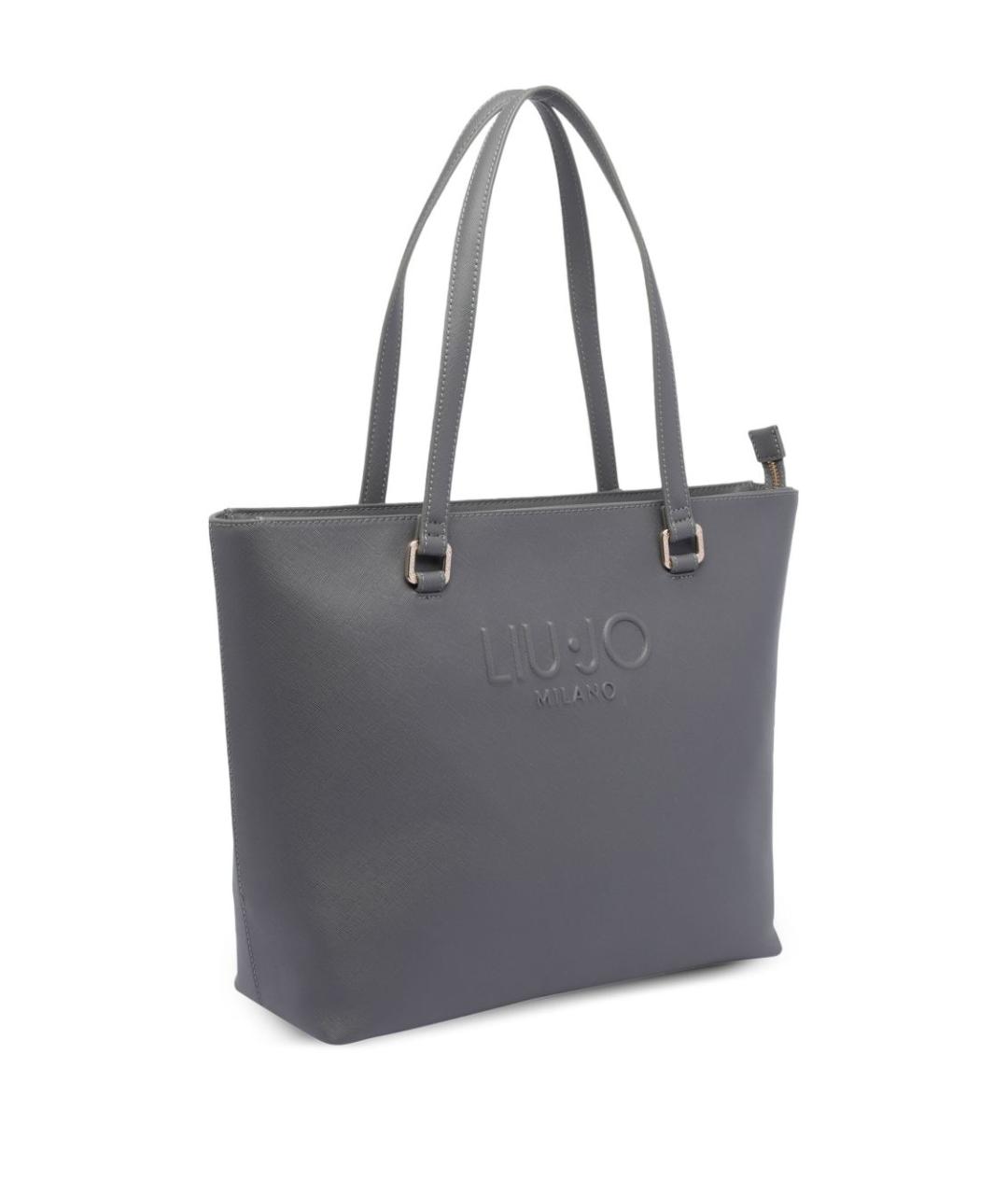 LIU JO Антрацитовая сумка тоут из искусственной кожи, фото 4