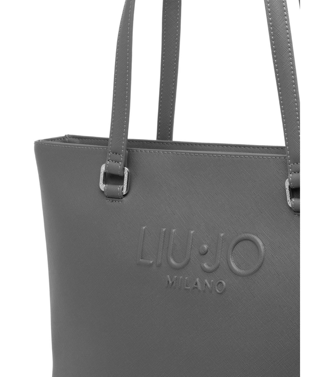 LIU JO Антрацитовая сумка тоут из искусственной кожи, фото 3
