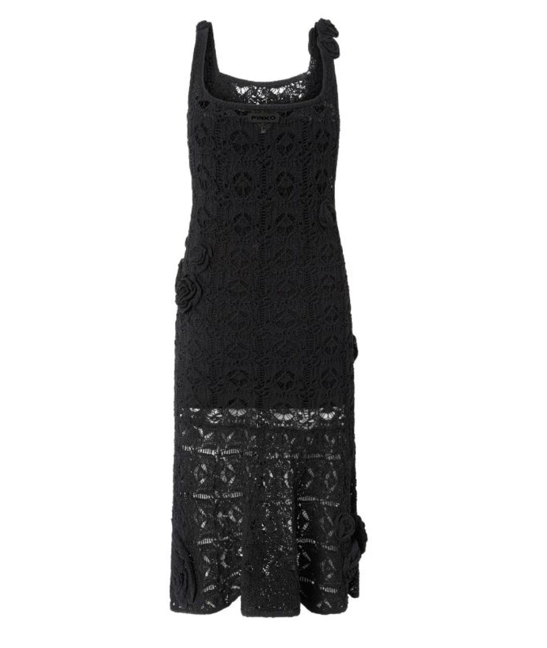 PINKO Черное хлопковое платье, фото 2