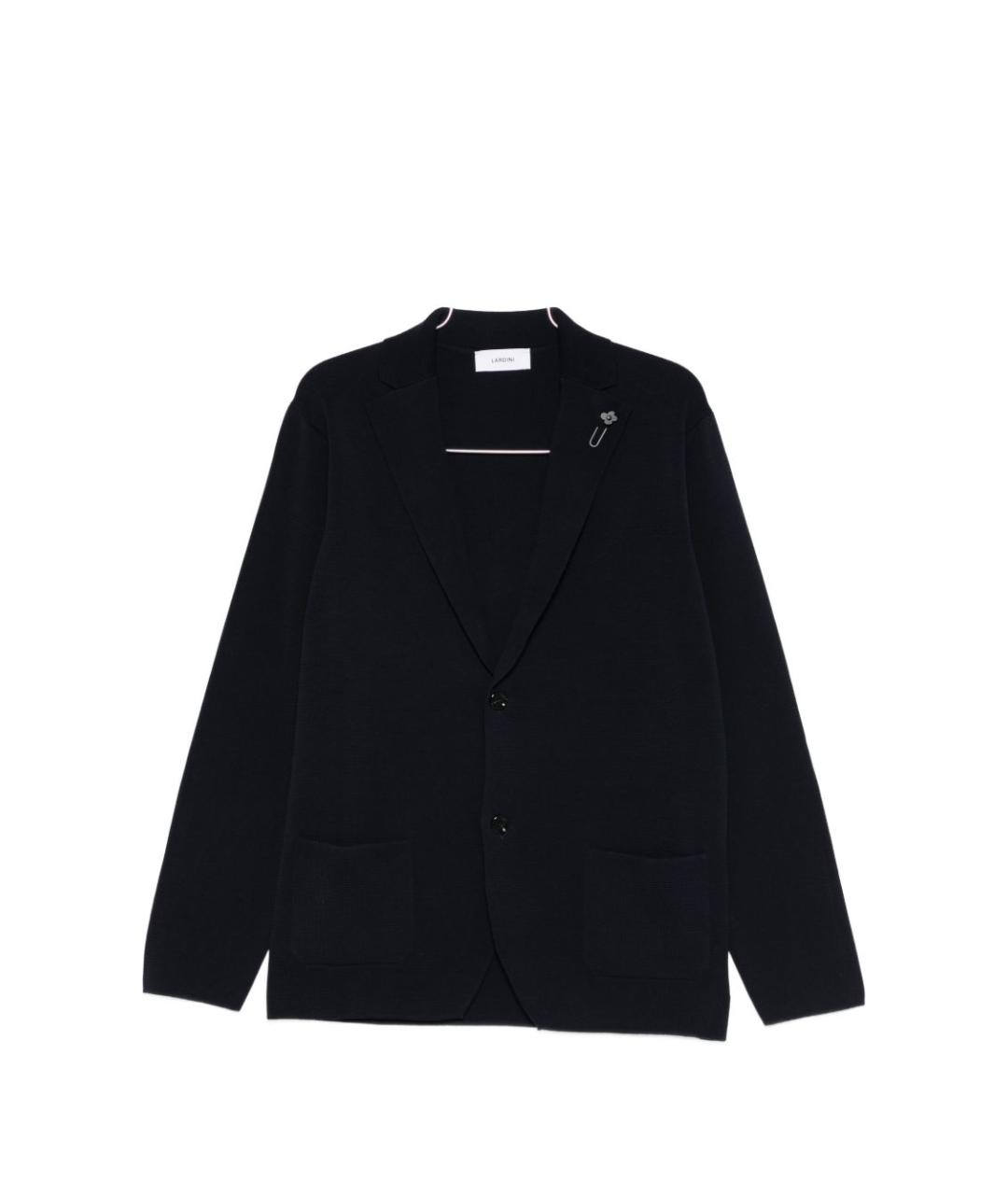 LARDINI Черный шерстяной пиджак, фото 1