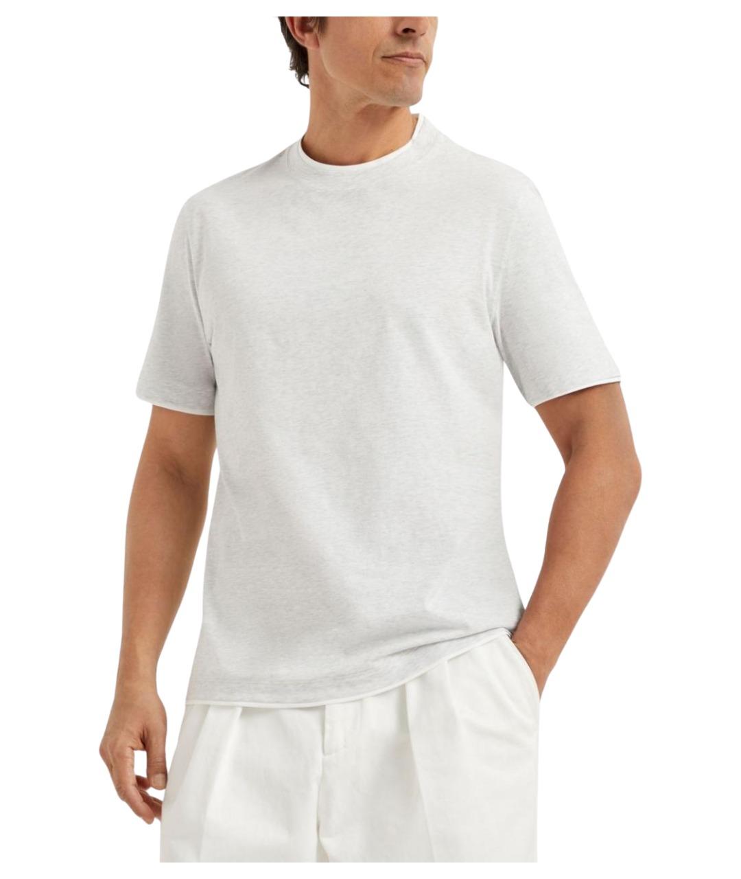 BRUNELLO CUCINELLI Серая футболка, фото 2