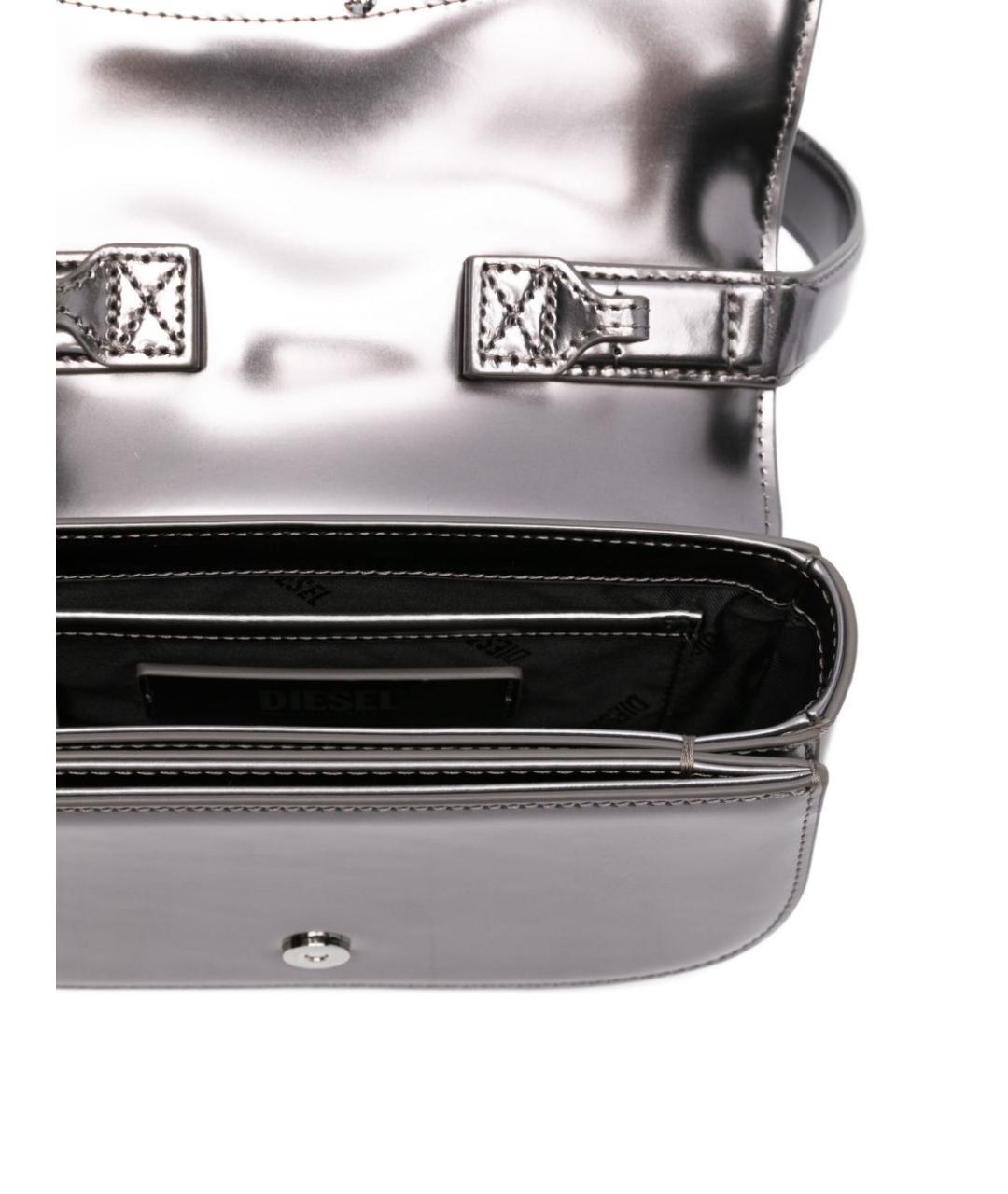 DIESEL Серебряная кожаная сумка через плечо, фото 4