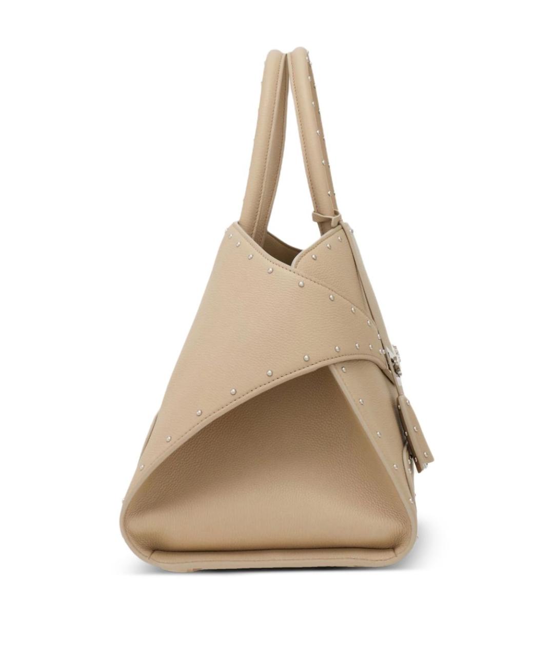 FERRAGAMO Бежевая кожаная сумка тоут, фото 4