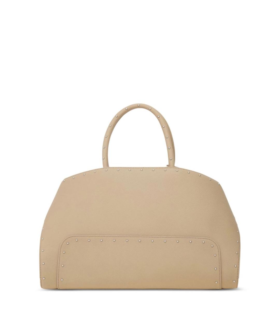 FERRAGAMO Бежевая кожаная сумка тоут, фото 5