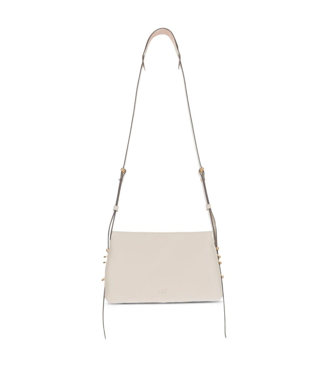 PINKO Белая кожаная сумка через плечо, фото 4