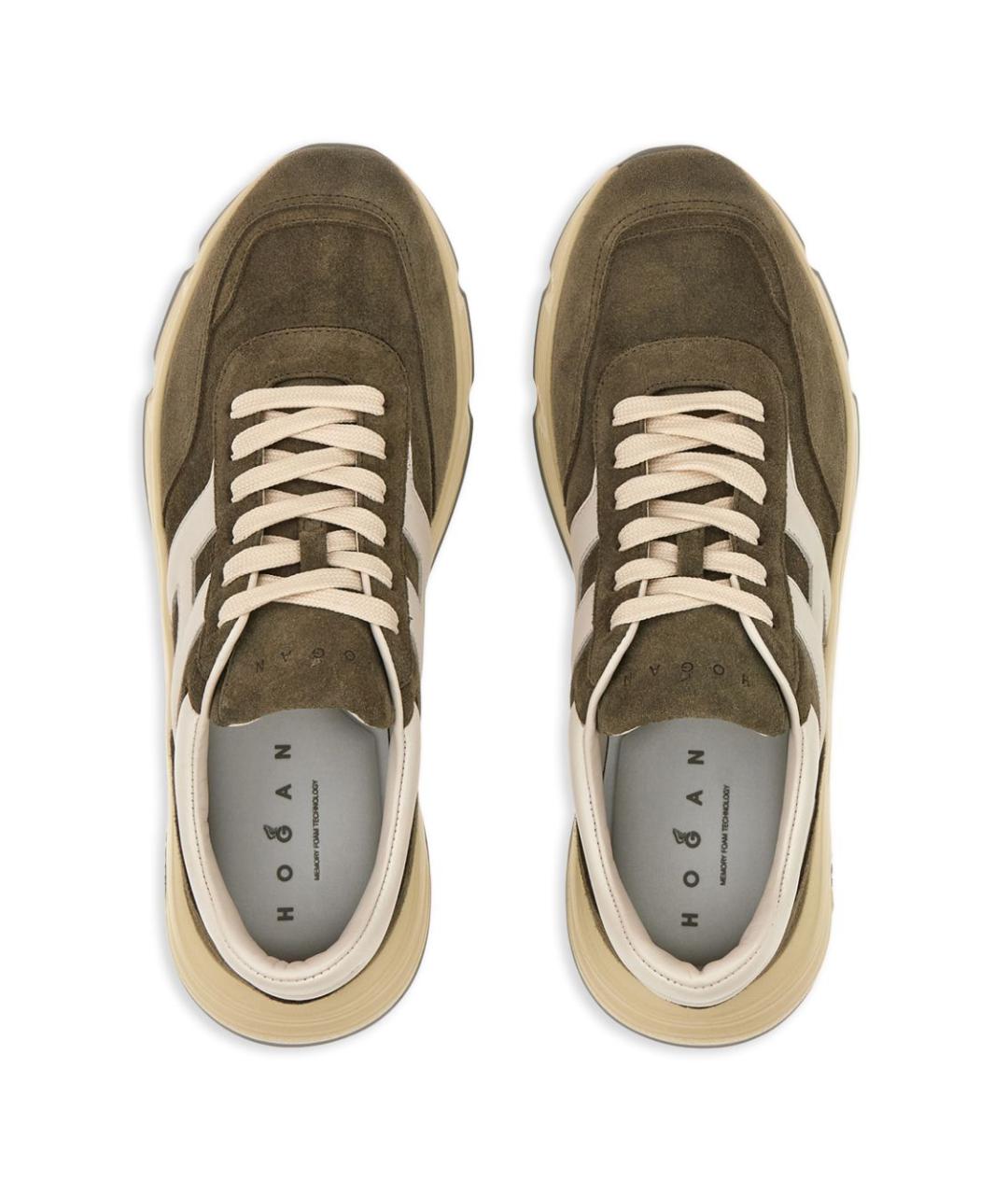 HOGAN Зеленые замшевые низкие кроссовки / кеды, фото 5