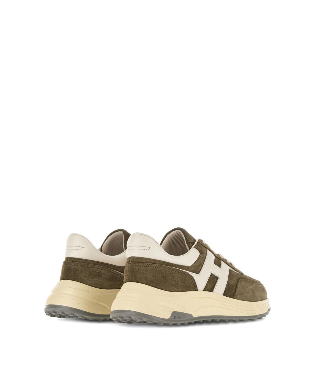 HOGAN Зеленые замшевые низкие кроссовки / кеды, фото 2