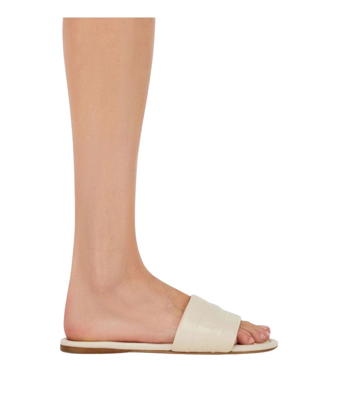 FERRAGAMO Бежевые кожаные босоножки, фото 3