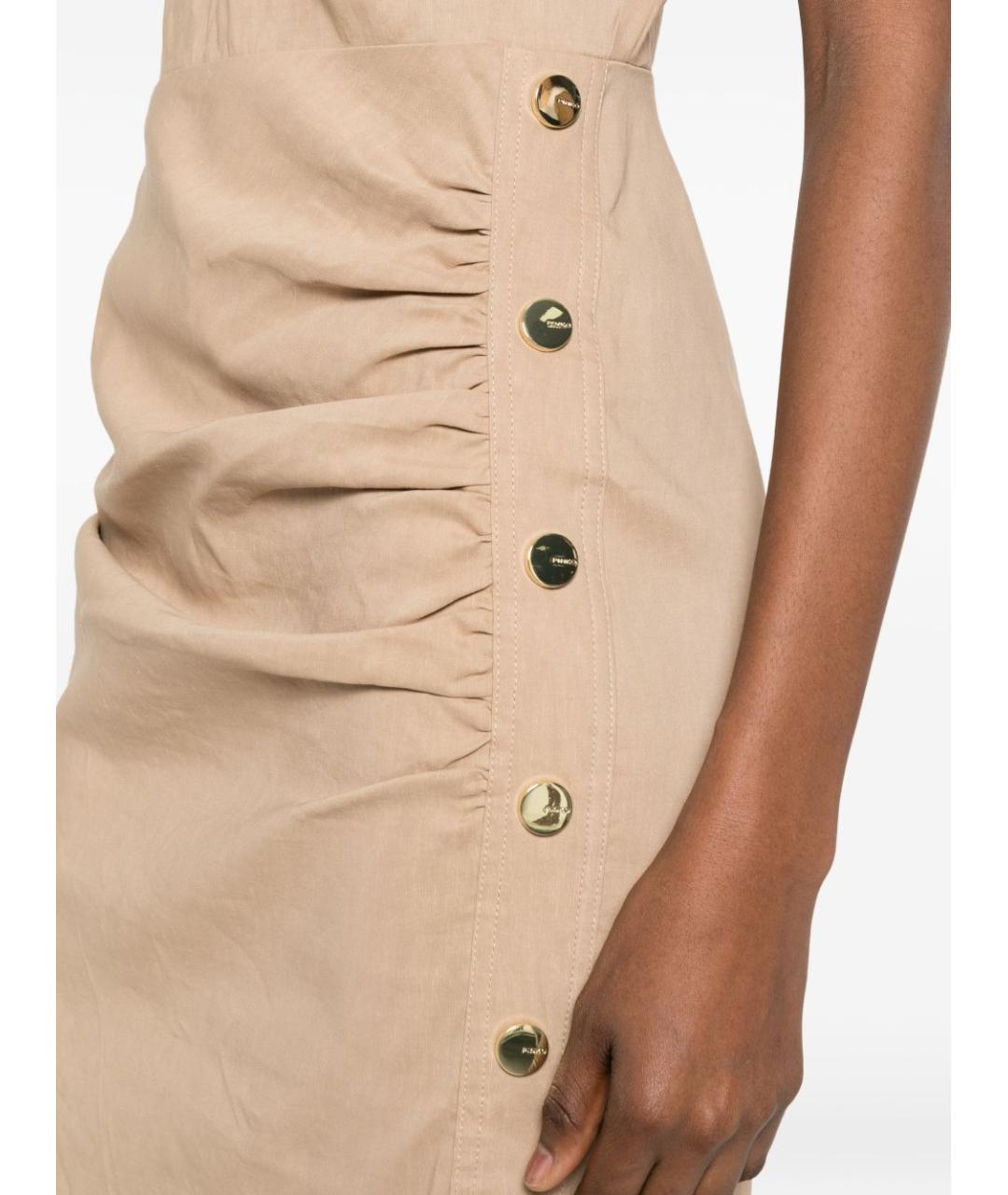 PINKO Бежевое повседневное платье, фото 2