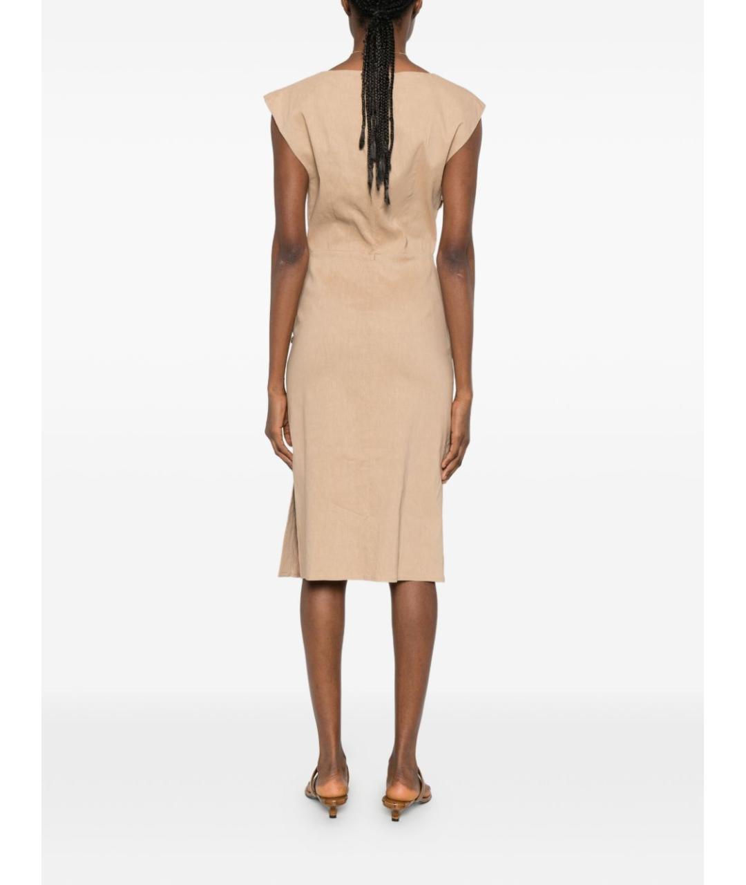 PINKO Бежевое повседневное платье, фото 3