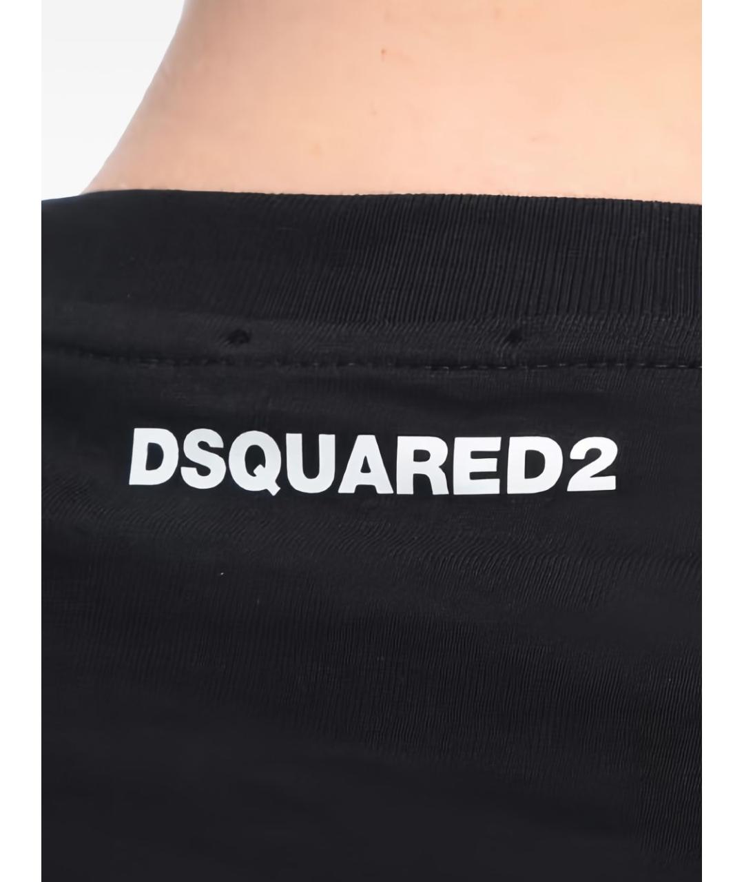 DSQUARED2 Черная хлопковая футболка, фото 4
