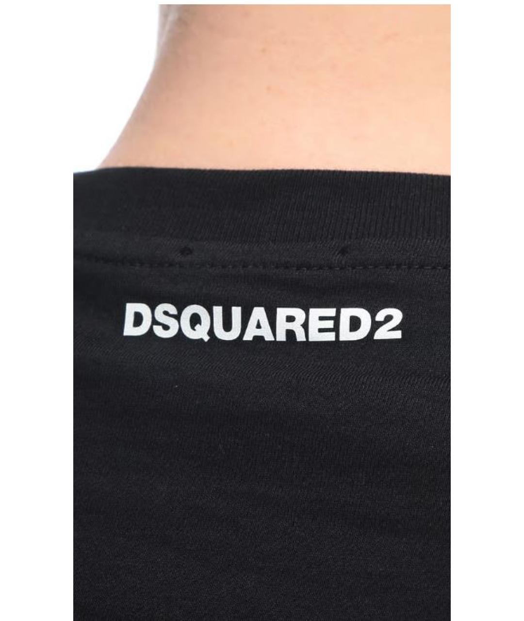 DSQUARED2 Черная хлопковая футболка, фото 2