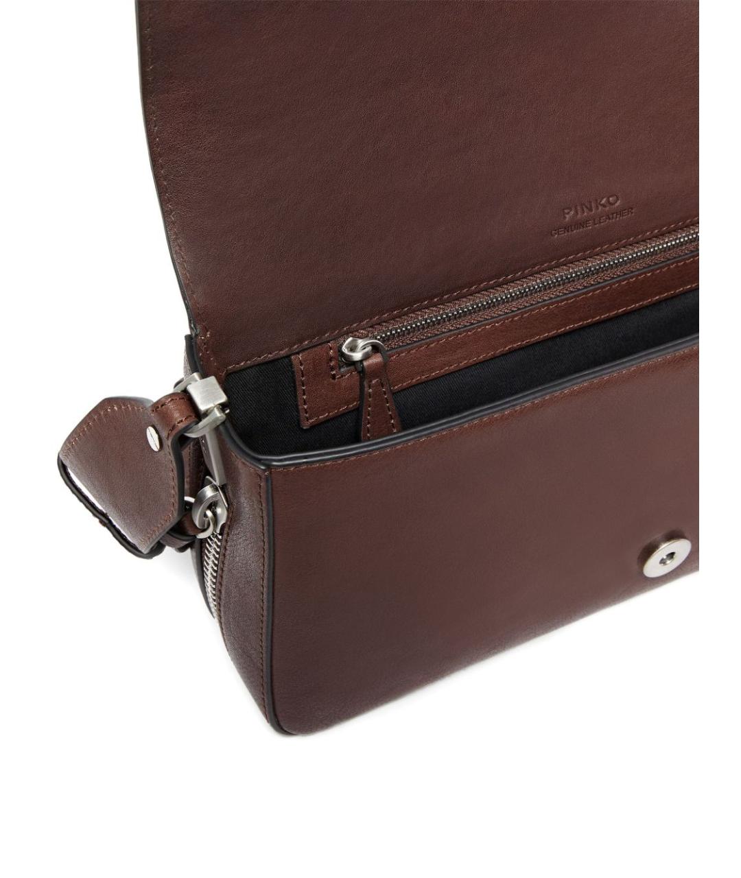 PINKO Коричневая кожаная сумка через плечо, фото 2
