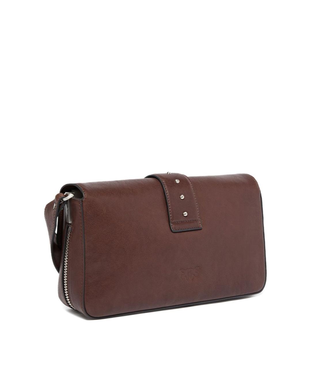 PINKO Коричневая кожаная сумка через плечо, фото 3