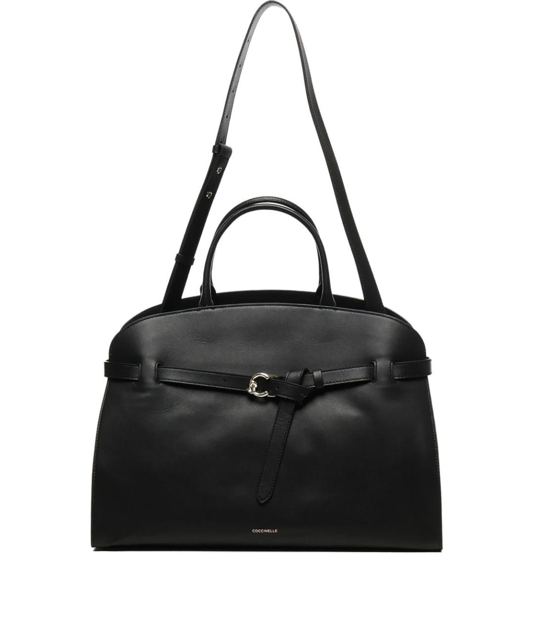 COCCINELLE Черная кожаная сумка тоут, фото 1