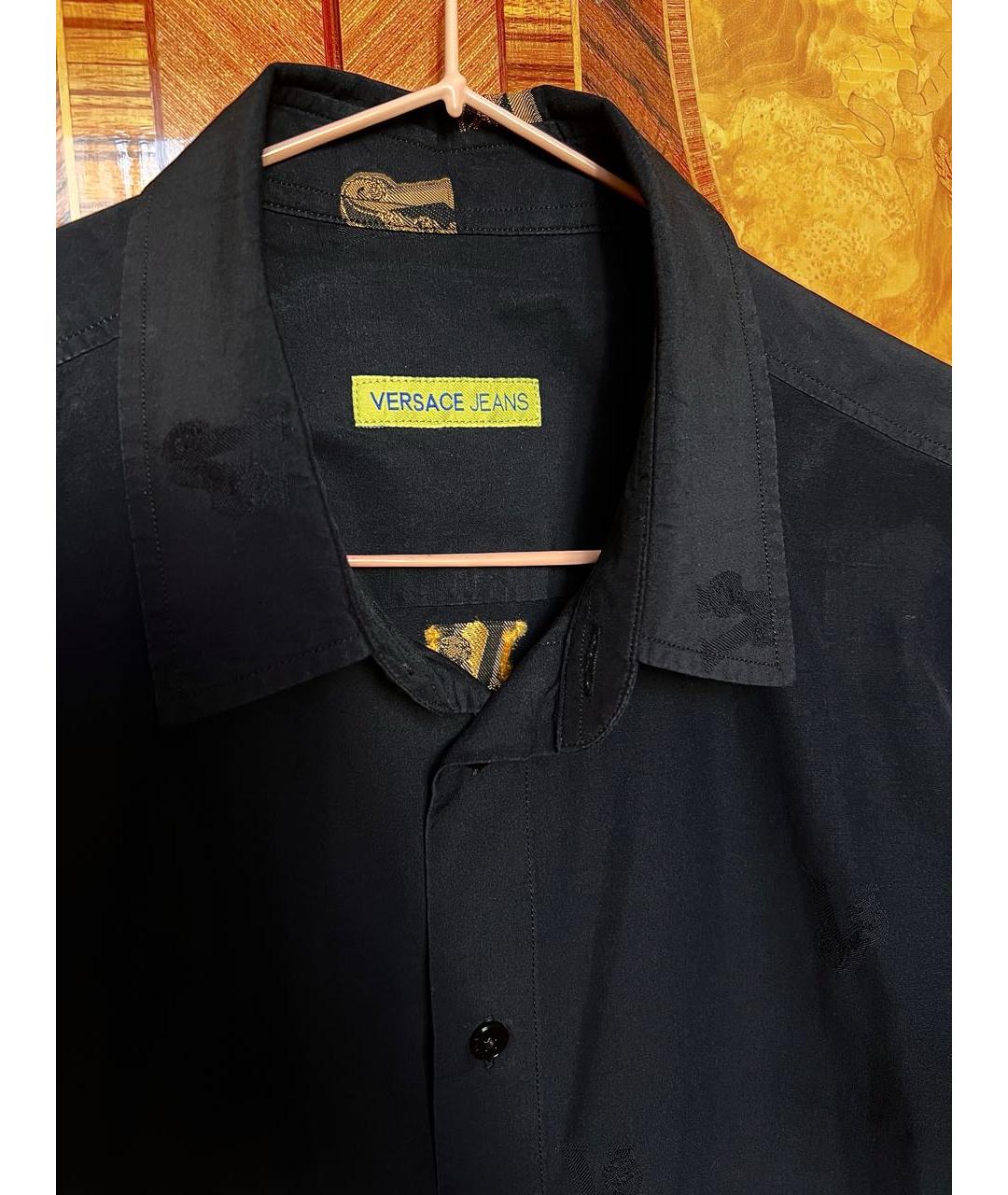 VERSACE JEANS COUTURE Черная хлопковая кэжуал рубашка, фото 3