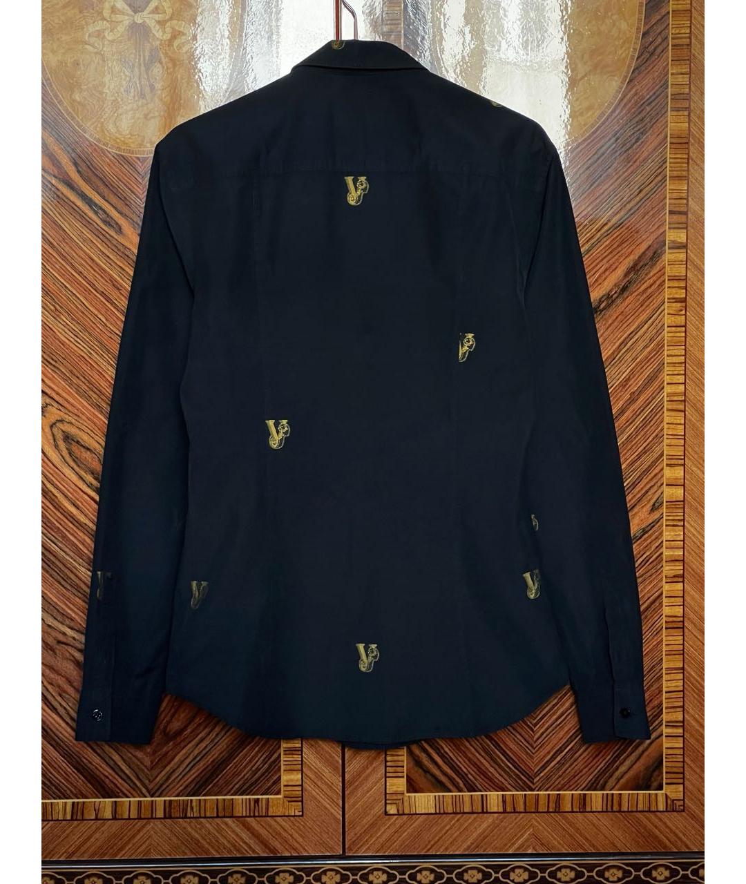 VERSACE JEANS COUTURE Черная хлопковая кэжуал рубашка, фото 2