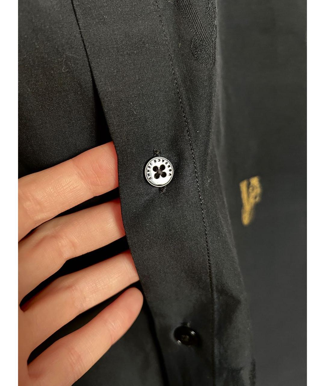 VERSACE JEANS COUTURE Черная хлопковая кэжуал рубашка, фото 4