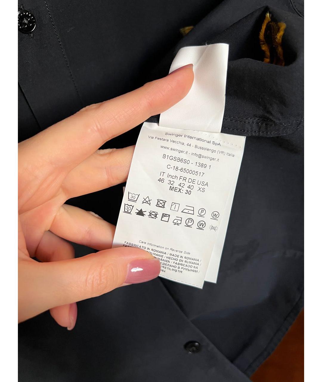 VERSACE JEANS COUTURE Черная хлопковая кэжуал рубашка, фото 7