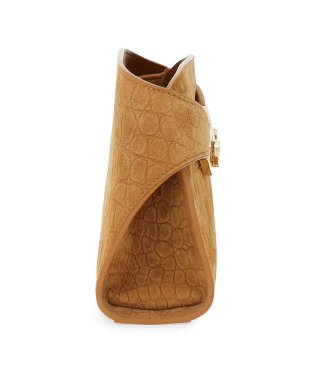 FERRAGAMO Коричневая кожаная сумка через плечо, фото 2