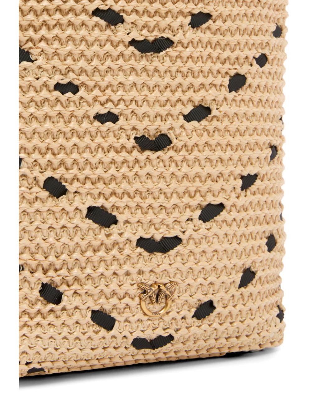 PINKO Бежевая пелетеная сумка через плечо, фото 3