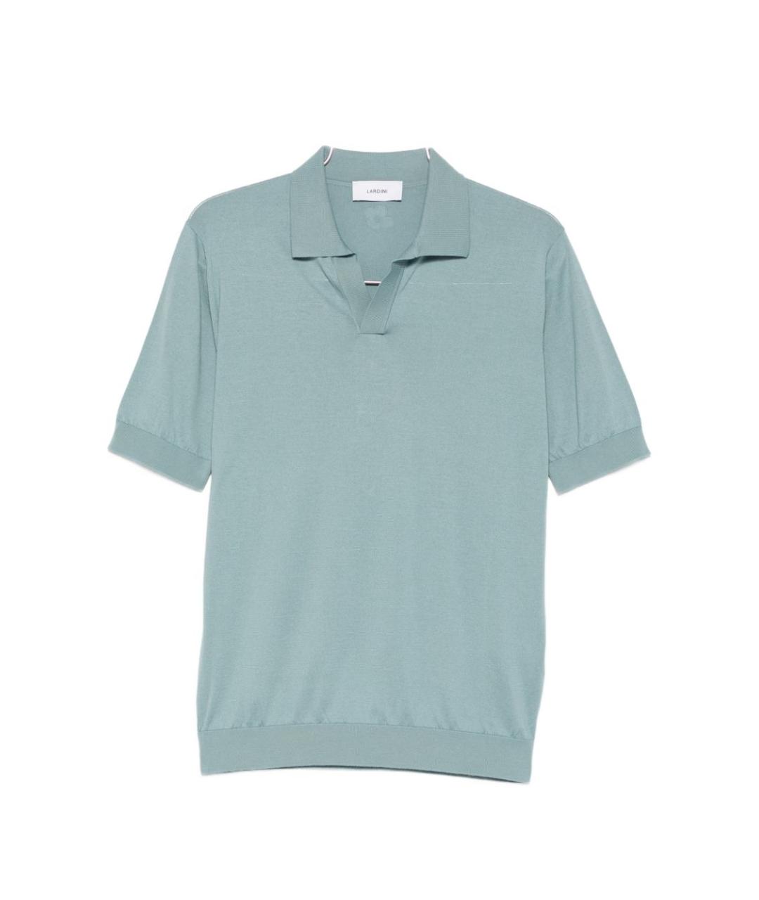 LARDINI Голубое поло с коротким рукавом, фото 1