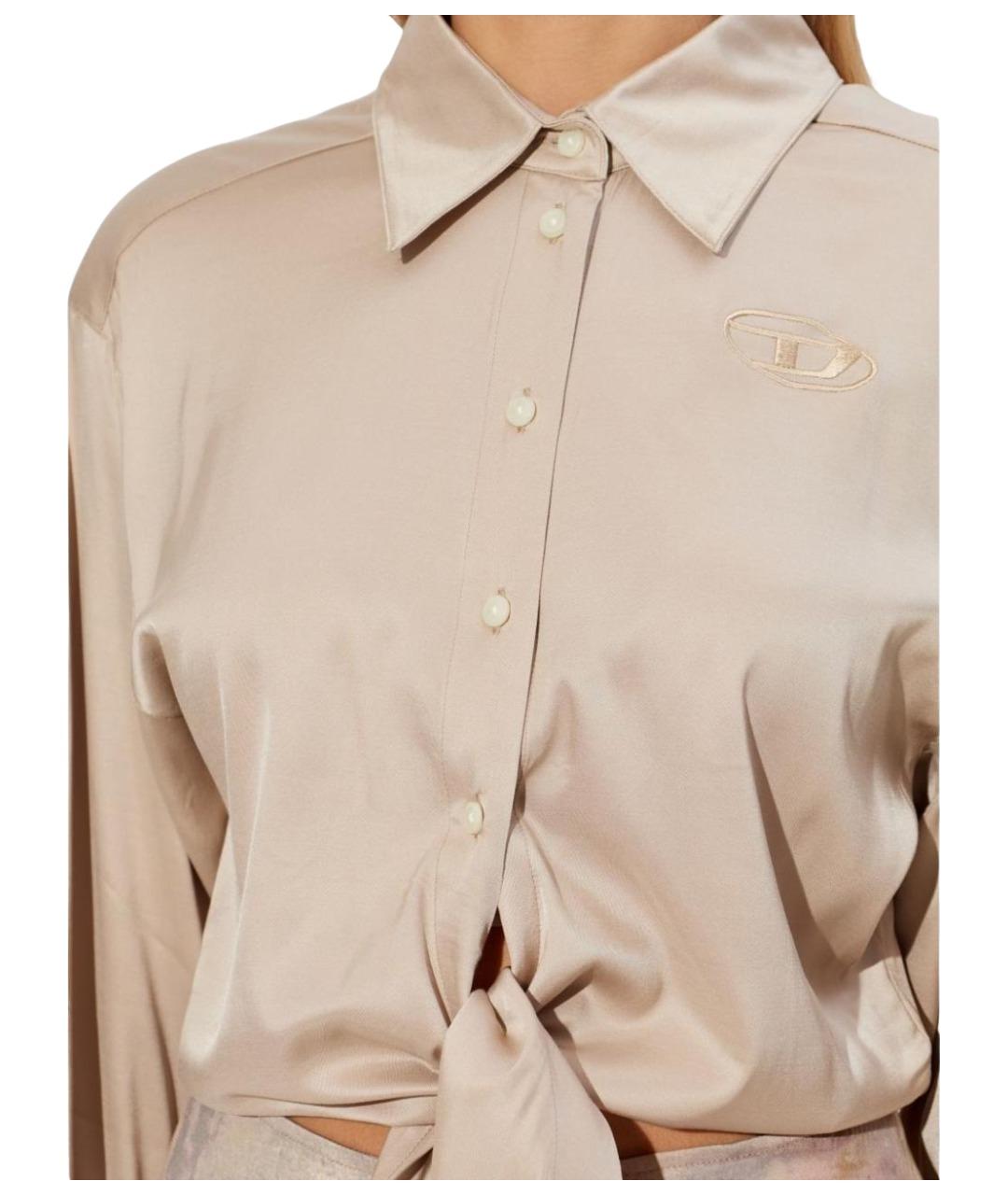 DIESEL Бежевое вискозное повседневное платье, фото 2