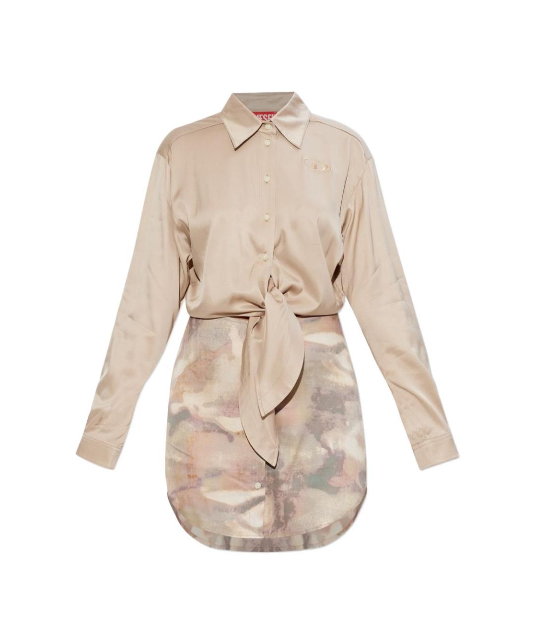 DIESEL Бежевое вискозное повседневное платье, фото 1