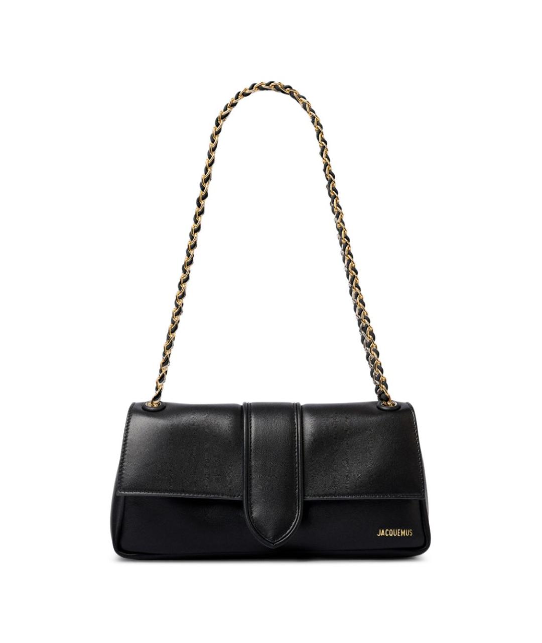 JACQUEMUS Черная кожаная сумка через плечо, фото 1